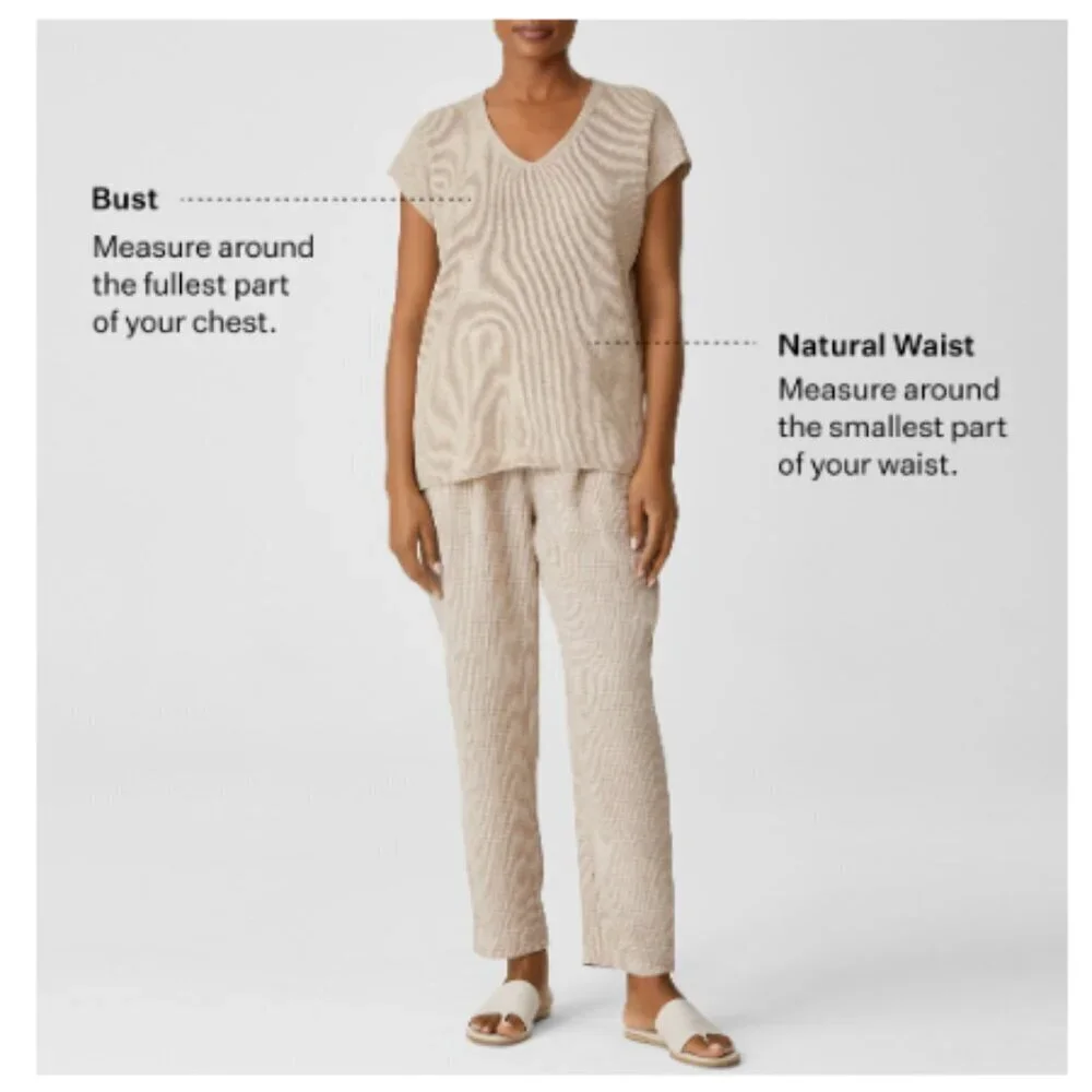 Eileen Fisher Textured Crepe Grid Long Shell Black &White Sleeveless Tank Top - Picture 9 of 9